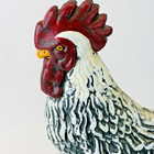 Vintage Cast Iron Farm Rooster Doorstop Hand Painted Home Decor Large 11    Tall