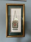 Antique Beaded Purse In Encased Frame  16x 9
