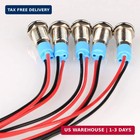5pcs 8mm Led Metal Indicator Light Ac dc 12-24v Waterproof Signal Lamp Pilot Das