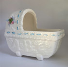 Abc Planter Baby Nursery Decor Bassinet White Blue Vintage Ceramic