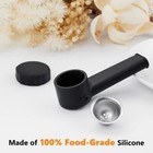 2pack Black Silicone Smoking Pipe 4  With Lid And Stainless Steel Screen 2024