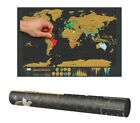 Deluxe Travel Edition Scratch Off World Map Poster Personalized Journal Log
