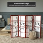 4 Ft  Short Bamboo Tree Shoji Screen - Rosewood - 4 Panels 4 Panel 