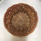 Woven Wicker Basket Home Decor Small Brown Round Open Weave Lattice Cottagecore