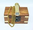 2  Inch Antique Vintage Maritime Brass Kaleidoscope With Wooden Box Nautical
