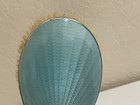 Antique Sterling Silver   Blue Guilloche Enamel Hair Brush
