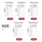 50pcs Rubber End Caps Protective Caps 8mm 9mm 10mm 11mm 12mm White