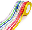 8 Rolls 1 4 Inch 25 Yard roll Double Faced Satin Ribbons Fabric Ribbon