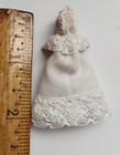 Vintage Artist Made Dollhouse Miniature Baby In Christening Gown 1 12