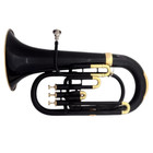 Euphonium 3 Valve Brass Bb Black Lacquered  Brass Finish By Zaima With Case