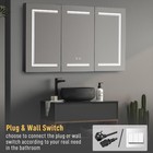 Bathroom Led Lighted Medicine Cabinet Wall-mounted Shelves With Charging Station