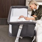 Dark Gray - Ronbei Baby Bassinet  Bedside Sleeper babies Crib Bed  Adjustable