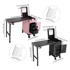 Rolling Portable Manicure Table For Nail Tech Organizer Makeup Case W 3 Drawers