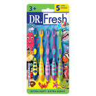 Dr  Fresh Brand Kids Toothbrushes  Extra Soft Bristles  Tongue Cleaner  15 Count