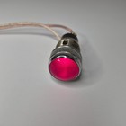 Vintage Dial Co  Red Glass Chrome Indicator Lights Lot Set Of 2 Dialco