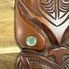 Vintage Maori Wooden Mask Tiki Hand Carved Wood New Zealand Tribal 8 1 2 In Rare