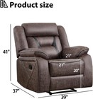 Ebello Faux Leather Manual Recliner Chair  Single Reclining Sofa Chair  Taupe