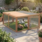 46 folding Wooden Chicken Coop Cage Rabbit Hutch Natural Small Pet Poultry House