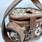 Vintage Fishing Wicker And Leather Basket Bag Rustic Cabin Lake House Decor