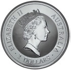 2 Oz Silver Coin 999 Kookaburra 1996  2 Dollars