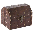 Vintage Wooden Pirate Treasure Chest Lockable Storage Trunk Decor Keepsake Box