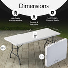 6 Feet Foldable Table With Built In Handle   Steel Legs   Heavy Duty Portable   