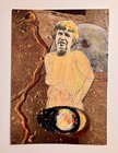 Three Moon   s Ago - Ooak Mixed Media Collage Drawing 5x7 Surreal Art Artplanet9
