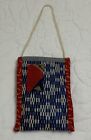 Vintage Hand Made Pouch  Antique Woven Blanket  Patchwork Calico Pocket