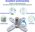 2-pack E27 Led Garage Light Bulb Deformable Ceiling Fixture Lights Workshop Lamp