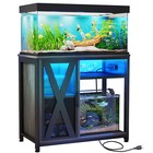 40-50 Gallon Metal Aquarium Stand W  Led Light 3-tier Storage Cabinet For Fish