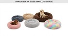 Fluffy Donut Cuddler Plush Pet Bed Dog Cat Soft Warm Round Calming Bed Washable