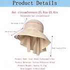 Sun Hats For Women Wide Brim Foldable Bucket Cap With Neck Flap Medium Beige