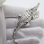 Vintage Italian Handmade Genuine Sterling Silver Crocodile   Alligator Figurine