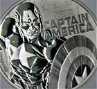 2019 Tuvalu Marvel Series Captain America 1 Oz Silver Coin Bu In Capsule