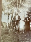 1908 Antique Cabinet Card Photo Bicycle Bicyclist 5  X 7  Chicago Men   Women