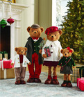 Member   s Mark Plush Bear Family Set Of 4 Adjustable Legs Christmas Holiday Decor