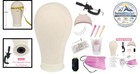 Wig Mannequin Head 22 In White Canvas With Clamp T-pins For Styling