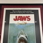 1975 Jaws One Sheet Full Size Movie Poster Vintage Professionally Framed 