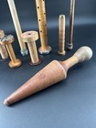 Antique Wood Industrial Textile Mill Spools Spindles Bobbins   Masher