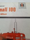 Vintage Mccormick Farmall 100 W  Fast Hitch Tractor Advertising Brochure 