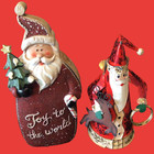 Santa Claus Figures Vintage Lot Of 2