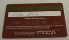 Macys Expired Credit Charge Card - Signed - Vintage Expired Collectible