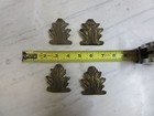 4 Vintage French Brass Ormolu Louis Xv Carved Trim Plaques Server Corners  G