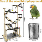 Large Bird Playground - Natural Wood Perch Gym 4 Layers Parrot Playstand Activit