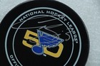 St  Louis Blues Curtis Joseph Signed Autographed Game Puck Nhl Hockey 50th