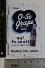 Nos Rare 1950s Drink O-so Grape Oh So Good Art Deco Embossed Painted Metal Sign