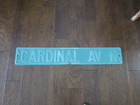 Vintage Metal Street Road Sign Cardinal Av N Heavy Gauge Embossed White Letters