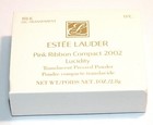 Vintage Estee Lauder Pressed Powder Compact Pink Ribbon 2002 Cancer Awareness