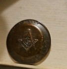Vintage 1963-d Masonic Stamped Penny Freemason W  Symbols On Both Sides