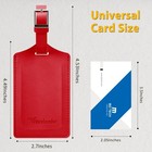 Travelambo 4 Pack Leather Luggage Tags For Suitcases Travel Labels Red Deep
